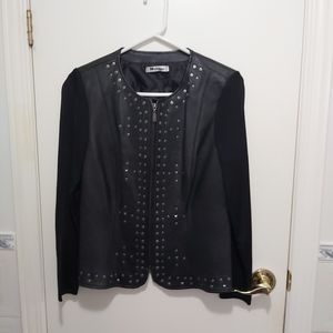 Nygard Black Leather and Knit Jacket Size Medium (M)